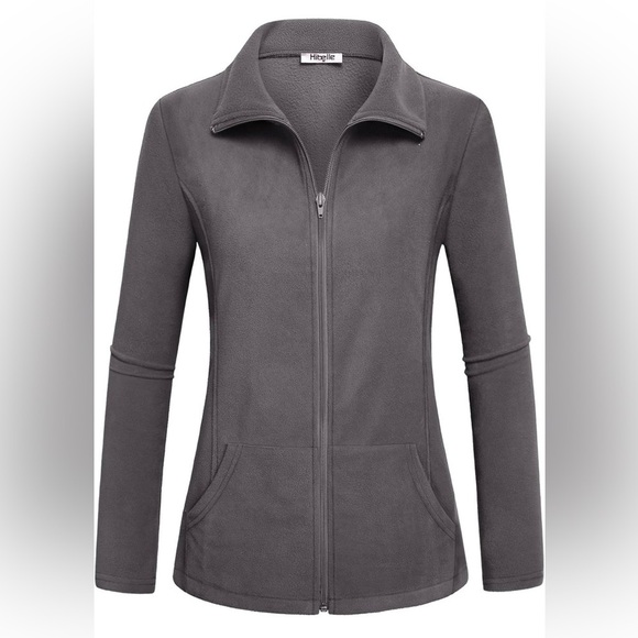 Cozy Chic! Hibelle Grey Fleece Zip-Up Jacket - XL (Like New!) - Picture 1 of 3